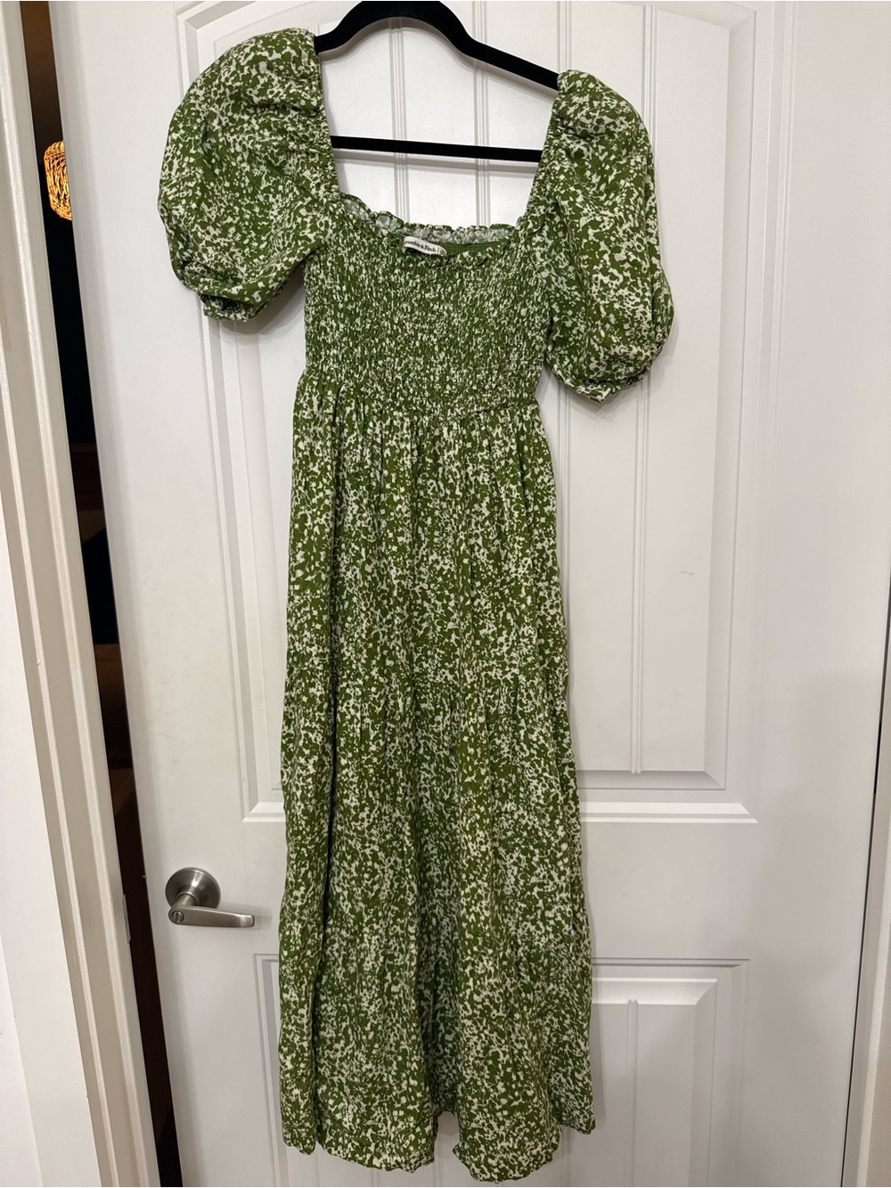 Abercrombie & Fitch Green Printed Smocked Maxi Dress